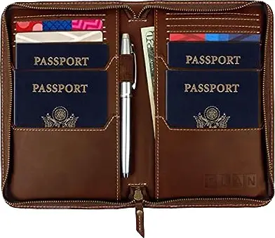 Leather Travel Wallet & Passport Holder