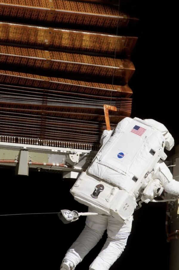 Astronaut Danny Olivas working on the STS-117. Photo credit: Danny Olivas