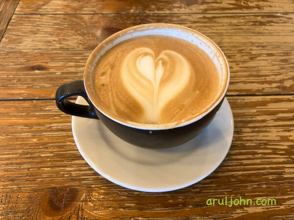 Latte at Chateau de Chantilly Cafe