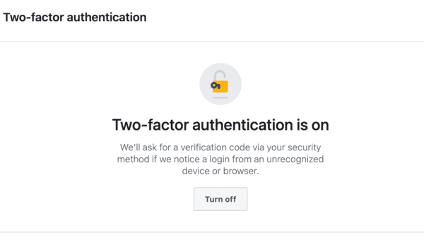 Facebook two-factor authentication