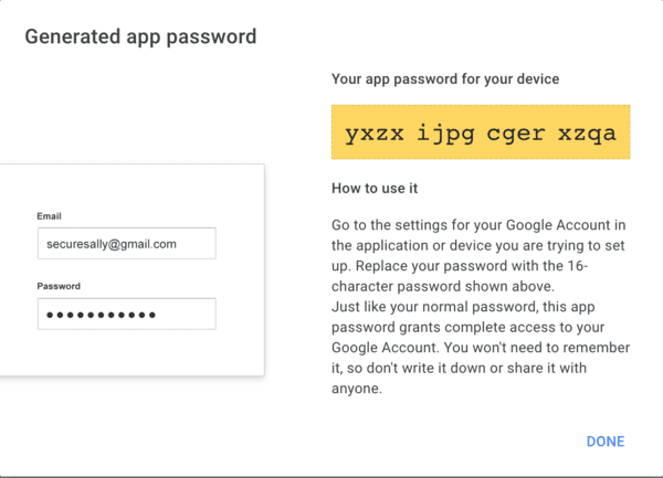 Generate App Password