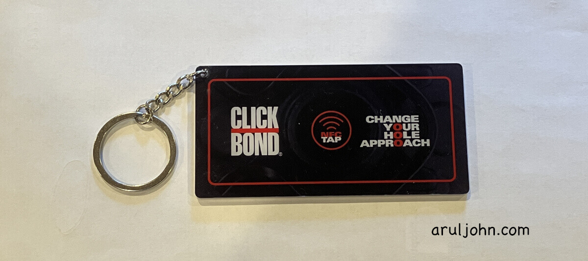 clickbond nfc keychain with home page