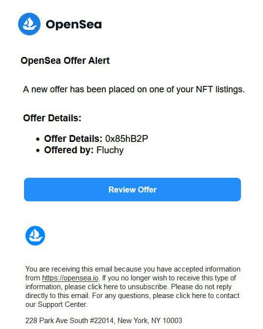 OpenSea scam email