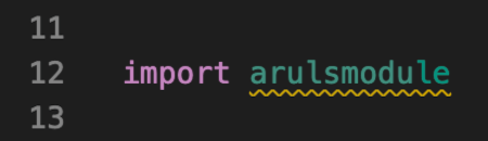 VS Code error Import arulsmodule could not be resolved : Before